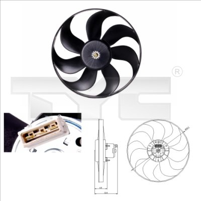 Ventilator - Ventilator radiator potrivit AUDI A3; FORD GALAXY I; SEAT ALHAMBRA, AROSA, LEON, TOLEDO II; SKODA OCTAVIA I; VW LUPO I, POLO, POLO III, POLO/HATCHBACK, SHARAN 1.0-2.0 10.94-12.10
