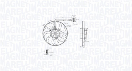 Ventilator - Ventilator radiator potrivit AUDI A3, TT; SEAT AROSA, CORDOBA, IBIZA III, IBIZA IV, LEON, TOLEDO II; SKODA FABIA I, FABIA I PRAKTIK, FABIA II, OCTAVIA I, OCTAVIA II, OCTAVIA I/KOMBI 1.0-2.3 10.94-05.1