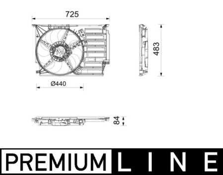 Ventilator - Ventilator radiator potrivit BMW 1 (F40), 2 (F45), 2 GRAN COUPE (F44), 2 GRAN TOURER (F46), 2 GRAN TOURER VAN (F46), X1 (F48), X2 (F39); MINI (F55), (F56), (F57) 1.5-2.0D 12.13-