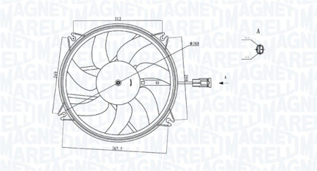 Ventilator - Ventilator radiator potrivit DS DS 4, DS 5; CITROEN BERLINGO, BERLINGO MULTISPACE, BERLINGO/MINIVAN, C4, C4 GRAND PICASSO I, C4 I, C4 II, C4 III, C4 PICASSO I, DS4, DS5 1.2-Electric 08.00-