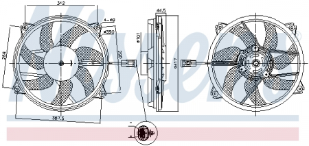 Ventilator radiator potrivit DS DS 4, DS 5; CITROEN BERLINGO, BERLINGO MULTISPACE, BERLINGO/MINIVAN, C4 GRAND PICASSO I, C4 GRAND PICASSO II, C4 II, C4 PICASSO I, DS4 1.2-Electric 08.00- [0]
