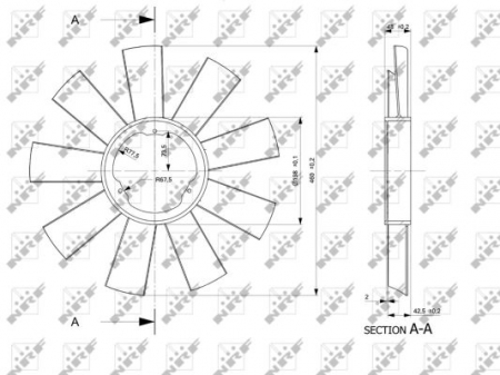 Ventilator radiator potrivit MERCEDES SPRINTER 2-T (B901, B902), SPRINTER 3-T (B903), SPRINTER 4-T (B904) 2.9D 02.95-05.06 [3]