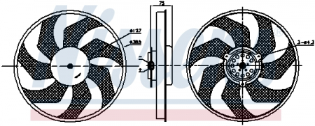 Ventilator - Ventilator radiator potrivit NISSAN PRIMASTAR; OPEL VIVARO A; RENAULT TRAFIC II 1.9D-2.5D dupa 2001