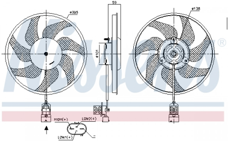 Ventilator radiator potrivit OPEL COMBO TOUR, COMBO/MINIVAN, CORSA C, TIGRA 1.0-1.8 09.00- [0]