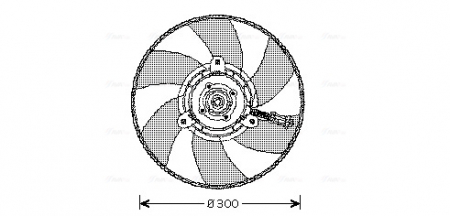 Ventilator radiator potrivit SEAT CORDOBA, CORDOBA VARIO, IBIZA II, INCA; VW CADDY II, CADDY II/MINIVAN, POLO, POLO III CLASSIC, POLO/KOMBI 1.4-2.0 02.93-01.04 [2]
