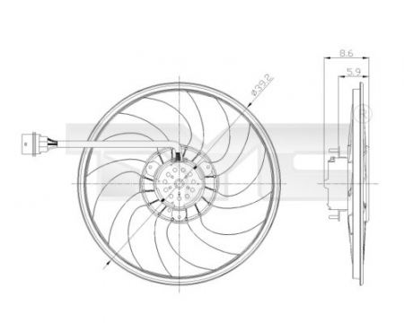 Ventilator radiator potrivit SEAT CORDOBA, IBIZA III, IBIZA IV, IBIZA IV SC; SKODA FABIA II, ROOMSTER, ROOMSTER PRAKTIK; VW POLO, POLO IV 1.2-1.9D 10.01-05.15 [2]