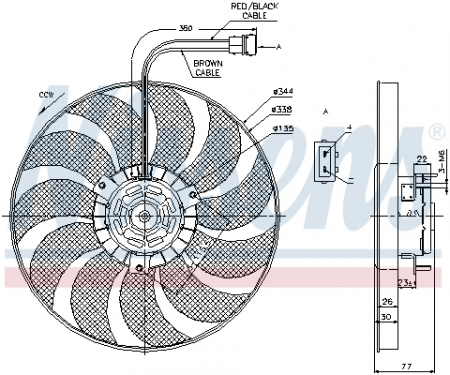 Ventilator radiator potrivit VW TRANSPORTER IV 1.9D-2.8 07.90-06.03 [0]