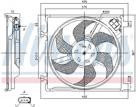 Ventilator radiator SEAT MII; SKODA CITIGO; VW LOAD UP, UP 1.0/1.0CNG dupa 2011 Ventilator - Ventilator radiator SEAT MII; SKODA CITIGO; VW LOAD UP, UP 1.0/1.0CNG dupa 2011