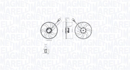 Racire motor - Ventilator radiator Stanga potrivit SEAT ALTEA, ALTEA XL, LEON, TOLEDO III; SKODA OCTAVIA II, SUPERB II; VW AMAROK, CADDY III, CADDY III/MINIVAN, GOLF PLUS V, GOLF V 1.4-2.0D dupa 1999 (cu carcasa)