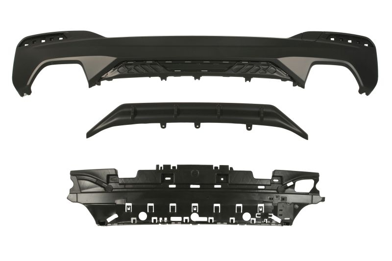 Acoperire bara Spate (M PERFORMANCE, negru, cu taietura pentru toba de esapament: Doua; dublu) potrivit BMW 5 G30, G31, G38, F90 Sedan 2017-2020