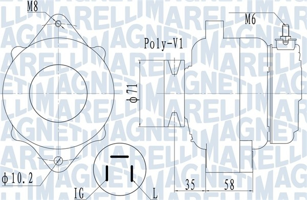Alternator potrivit AUDI A3, A4 B5, TT; FORD GALAXY I; SEAT ALHAMBRA, CORDOBA, CORDOBA VARIO, IBIZA II, IBIZA III, IBIZA IV, IBIZA IV SC, INCA, LEON,
