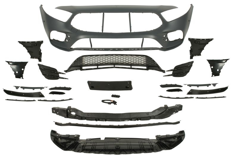 Bara (Fata, grund, AMG STYLING, cu grilaje; cu valabilitate, orificii senzor parcare, cu gaura pentur camera, grund) potrivit MERCEDES A-KLASA W177