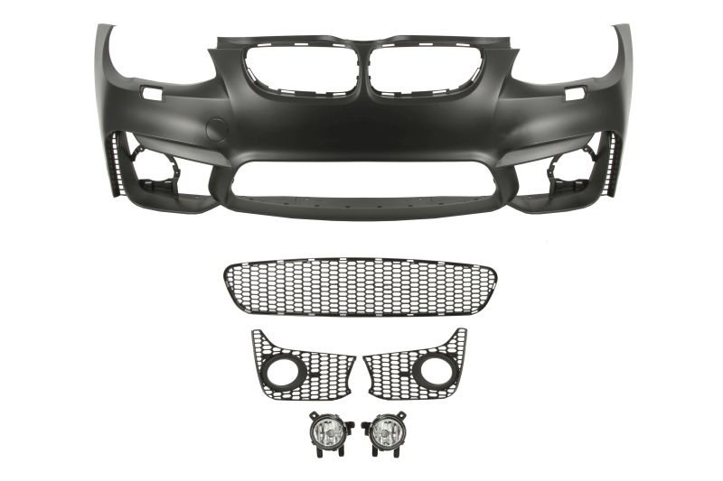 Bara (Fata, grund, M-PAKIET, cu grilaje, cu orificii proiector ceata, cu orificii spalator far, grund) potrivit BMW 3 E92, E93 2010-2013