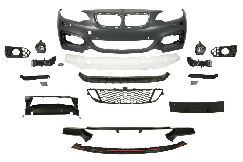 Bara (Fata, grund, M PERFORMANCE, complet, cu orificii proiector ceata, cu orificii spalator far, orificii senzor parcare, grund) potrivit BMW