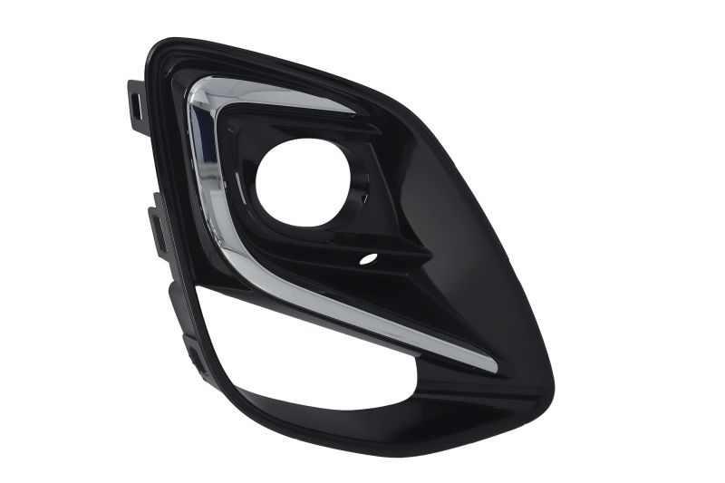 Capac bara fata Dreapta (cu sipci cromate, cu orificii proiector ceata, plastic, negru lucios) potrivit FORD PUMA 2 2019-2024