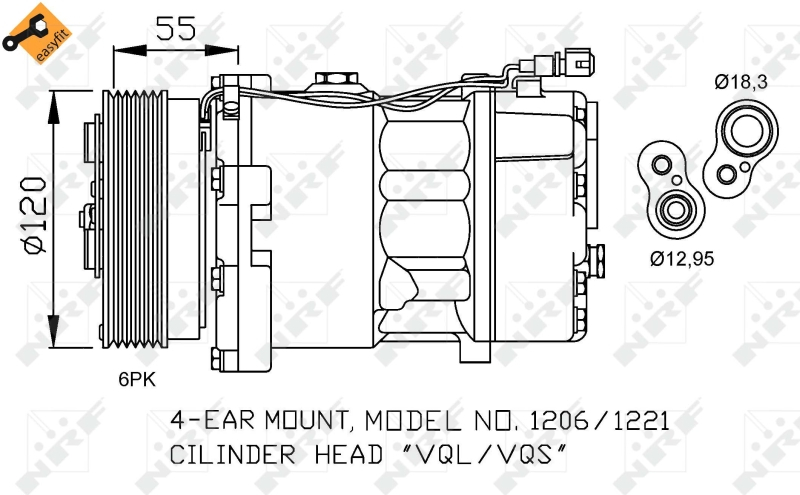 Compresor aer conditionat AC potrivit AUDI A3, TT; FORD GALAXY I, GALAXY MK I; SEAT ALHAMBRA, CORDOBA, CORDOBA VARIO, IBIZA II, INCA, LEON, TOLEDO II;