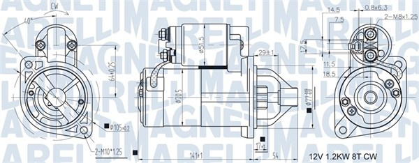 Electromotor potrivit HYUNDAI I30, TIBURON; KIA CEE D, PRO CEE D, SPORTAGE II 2.0 dupa 2004 - (12V, 1,2kW)