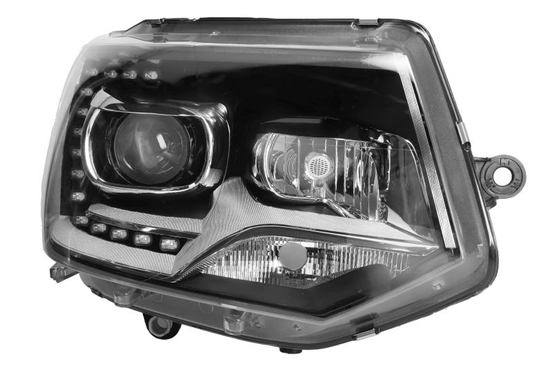 Far Dreapta (D3S H7 LED PY24W, electric, cu motor, culoare insert: cromat, culoare semnalizator: transparent) potrivit VW TRANSPORTER T5 2003-2015