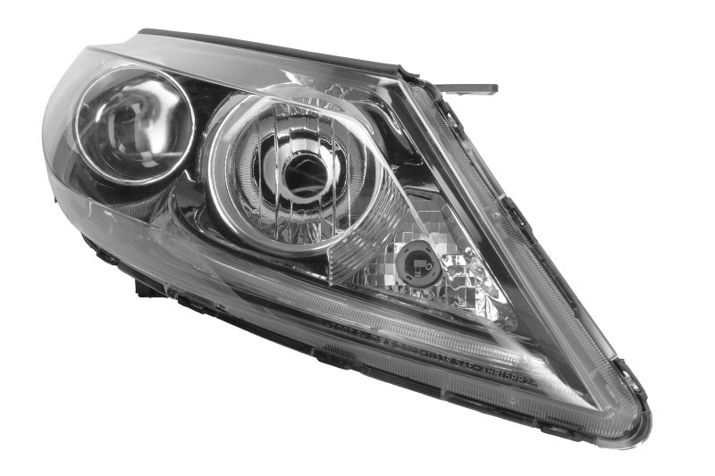 Far Dreapta potrivit KIA SPORTAGE II, SPORTAGE III, SPORTAGE IV (H7 LED PY21W, electric, cu motor, culoare insert: negru)