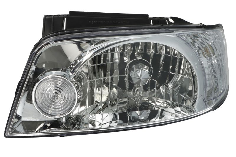 Far fata Dreapta potrivit HYUNDAI MATRIX (H4, electric, fara motoras, culoare insert: cromat, culoare semnalizator: transparent)