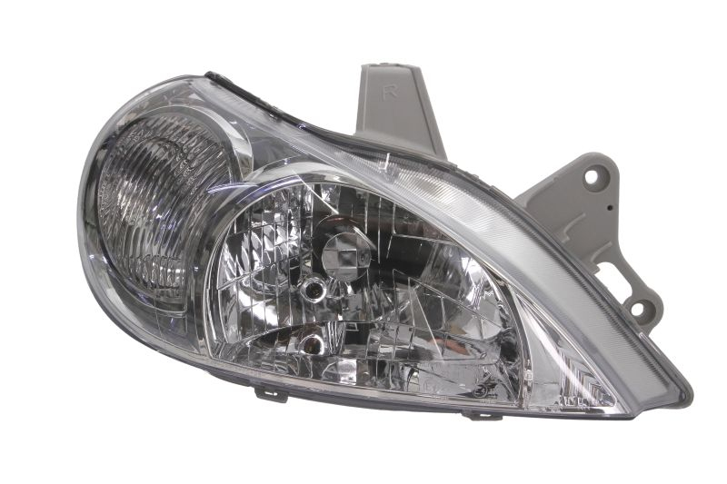 Far fata Dreapta potrivit KIA RIO I (H4, manual, fara motoras, culoare insert: cromat, culoare semnalizator: alb)