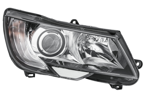 Far fata Dreapta potrivit SKODA SUPERB II 2013-2015 (halogen, H15 H7 PSY24W, electric, cu motor, bec)