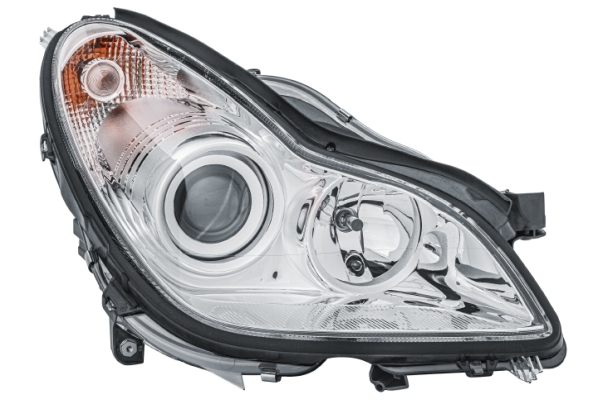 Far fata Dreapta potrivit MERCEDES CLS (C219) (halogen, H7 H7 PY21W W5W, electric, cu motor, bec, culoare insert: cromat, culoare semnalizator: