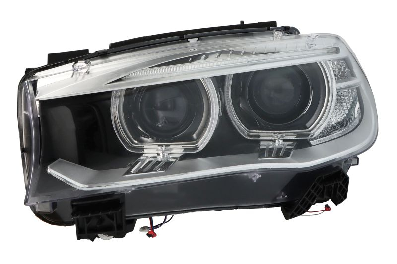 Far fata Stanga potrivit BMW X5 (F15, F85), X6 (F16, F86) pana in 2018 (bi-xenon, D1S LED W21 WY21W, automat, cu motor, culoare insert: negru)