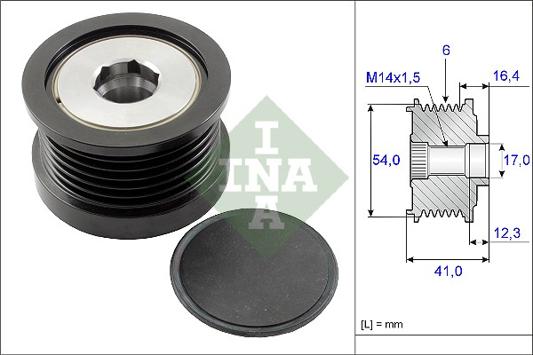 Fulie alternator potrivit VOLVO C30, S40 II, V50; ALFA ROMEO GIULIA, GIULIETTA; FIAT 500L, 500X, TIPO; FORD C-MAX, FIESTA VI, FOCUS II, FUSION, KUGA