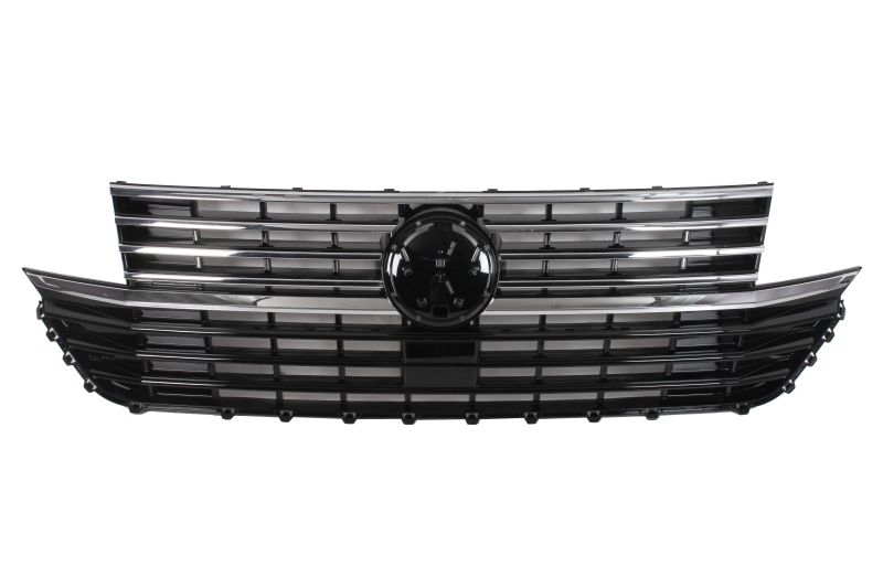 Grila radiator Fata (cu stipe cromate, crom negru) potrivit VW TRANSPORTER T6 2019-2024