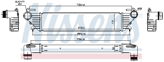 Intercooler potrivit FIAT 500L, TIPO 0.9-1.6D dupa 2012
