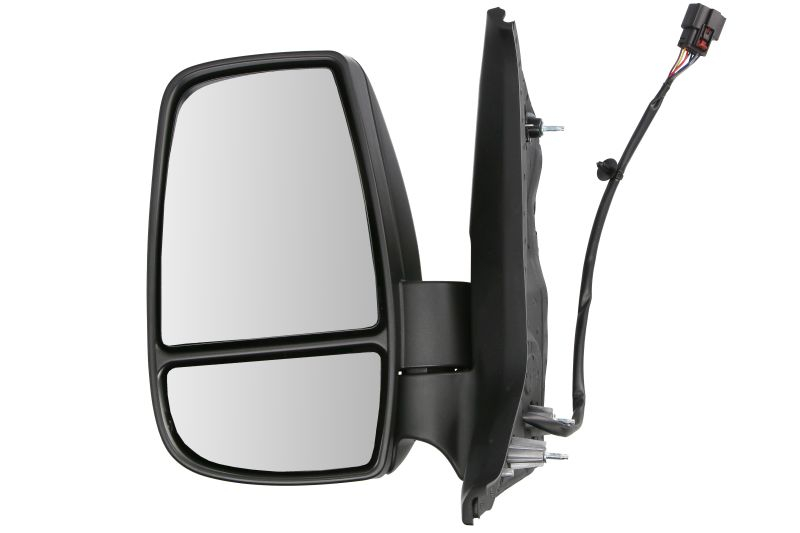 Oglinda laterala Stanga (electric, convexa, cu incalzire, mic de statura, pliabil electric, cu indicator, bec w16w) potrivit FORD TRANSIT VI V363 FL