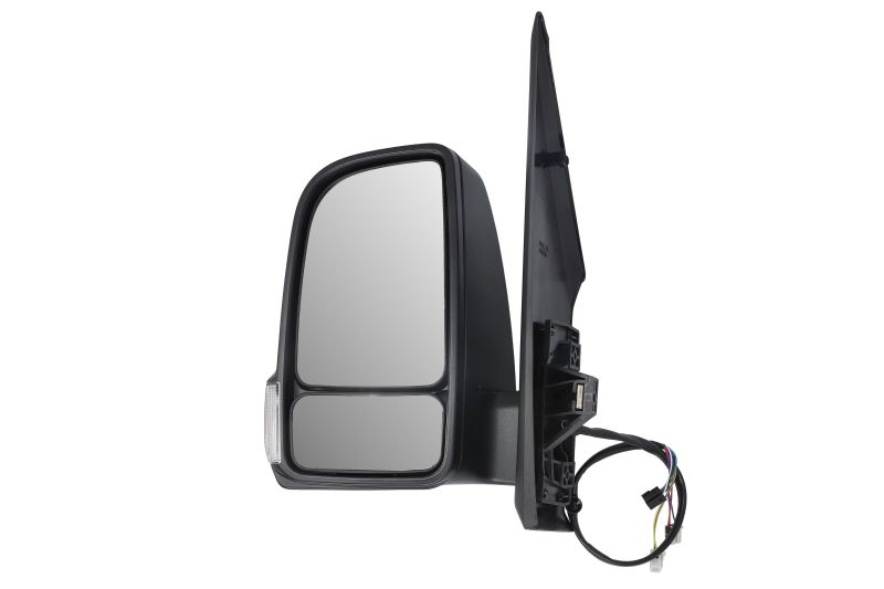 Oglinda laterala Stanga (electric, convexa, cu incalzire, mic de statura, pliabil electric, cu indicator, bec w16w) potrivit MERCEDES SPRINTER 907 910