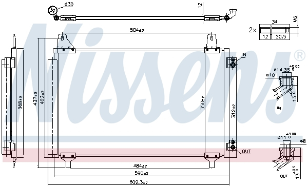Radiator AC condensator cu uscator potrivit DS DS 3; CITROEN C4 III; OPEL CORSA F, MOKKA; PEUGEOT 2008 II, 208 II 1.2-Electric dupa 2019