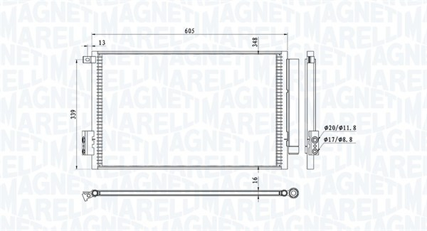 Radiator AC condensator potrivit FIAT 500L, TIPO 0.9 0.9CNG 1.4 dupa 2012