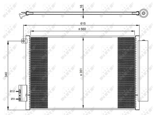Radiator clima AC cu uscator potrivit FIAT 500L, TIPO 1.4 dupa 2012