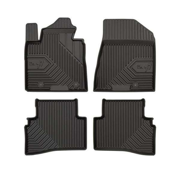 Set covorase cauciuc 4 piese No. 77, fata spate negru, potrivit HYUNDAI TUCSON; KIA SPORTAGE II, SPORTAGE III, SPORTAGE IV 09.04-