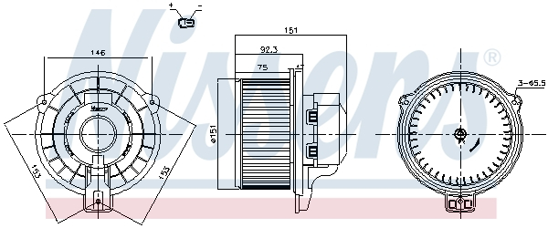 Ventilator habitaclu potrivit HYUNDAI IX35, TUCSON; KIA CEE D, PRO CEE D, SORENTO II, SORENTO III, SPORTAGE III, SPORTAGE IV 1.6-3.3 dupa 2006
