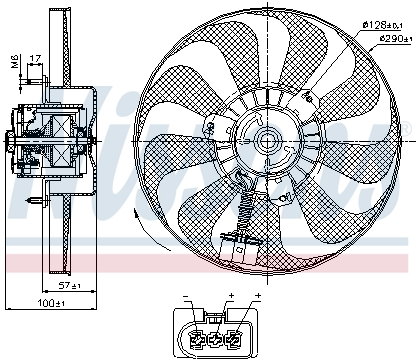 Ventilator radiator potrivit AUDI A3, TT; SEAT CORDOBA, IBIZA III, IBIZA IV, IBIZA IV ST, LEON, TOLEDO II; SKODA FABIA I, FABIA I PRAKTIK, OCTAVIA I;