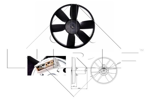 Ventilator radiator Stanga potrivit SEAT CORDOBA, CORDOBA VARIO, IBIZA II, INCA; VW CADDY II, CADDY II MINIVAN, CORRADO, GOLF II, GOLF III, GOLF IV,