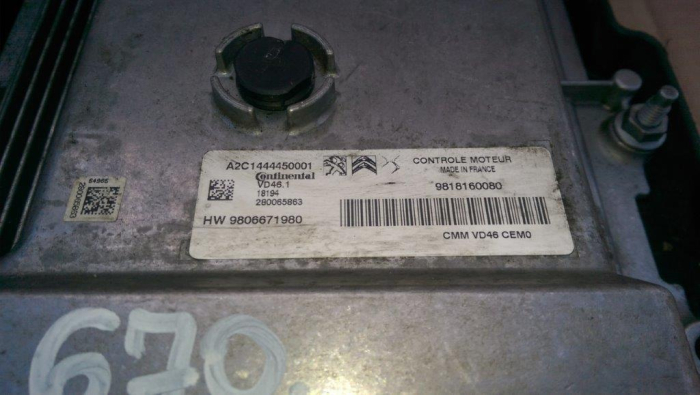 Calculator motor pentru Peugeot 308 I, cod 9818160080   ,   9806671980 [2]