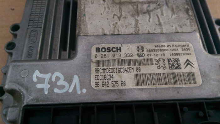 Calculator motor pentru Peugeot 407 , motorizare 1.6 diesel, cod 9664257580   ,   9653958980 [3]