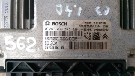 Calculator motor pentru Citroen C3 II, motorizare 1.4 diesel, cod 9666729680   ,   9807886180   ,   0281030545 [1]