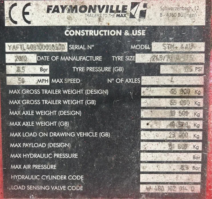 Trailer Faymonville 4axe 21m [6]