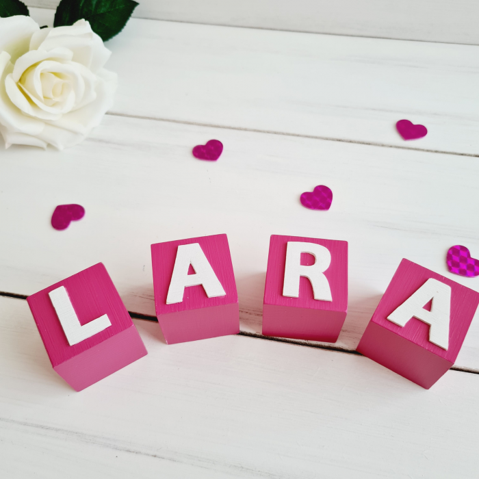 Cuburi din lemn colorate - personalizate cu nume din litere lemn [3]