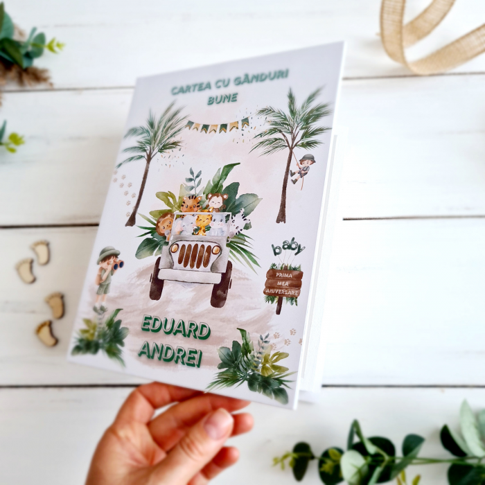 In the Jungle - Cutie de lemn personalizata (Cartea cu ganduri bune sau Prima mea cutie cu amintiri) [1]