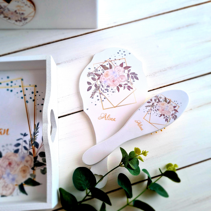 Allways & Forever - Gatitul miresei - Set Tava mireasa , Perie si Oglinda [2]