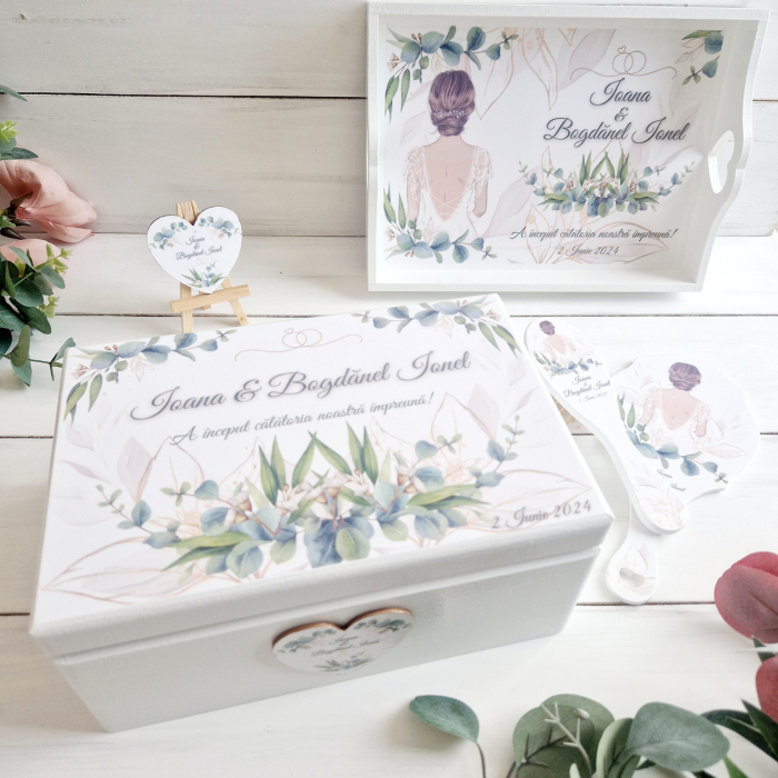Bride to Be - Set gatitul miresei - Tava, Perie si Oglinda [4]