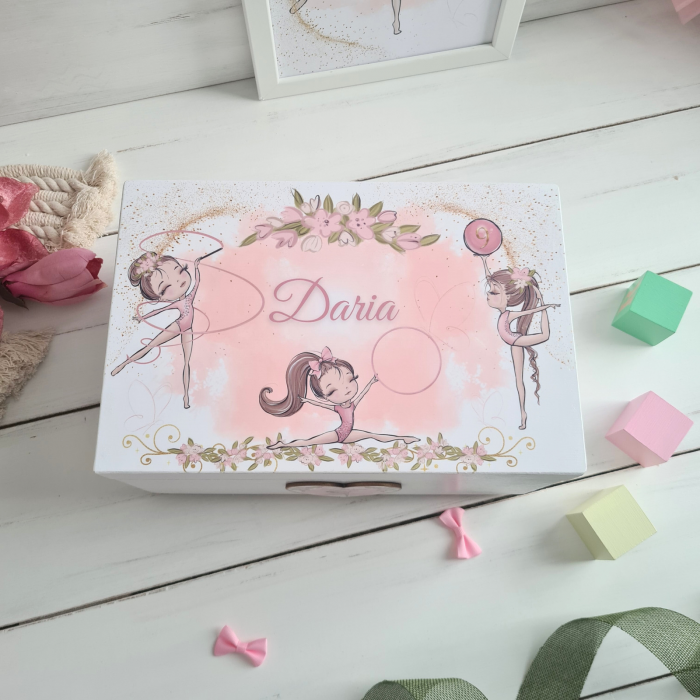 Gymnastics - Cutie de lemn personalizata - Cutie amintiri - Cutie trusou [2]