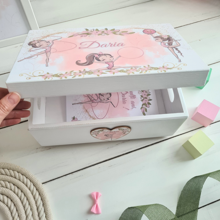 Gymnastics - Cutie de lemn personalizata - Cutie amintiri - Cutie trusou [1]